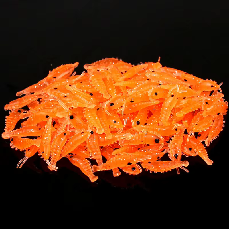 Señuelos Camarón Silicona Glow 2,8cm/0,3g Verde Claro – Lubina Agua Dulce - imagen 5