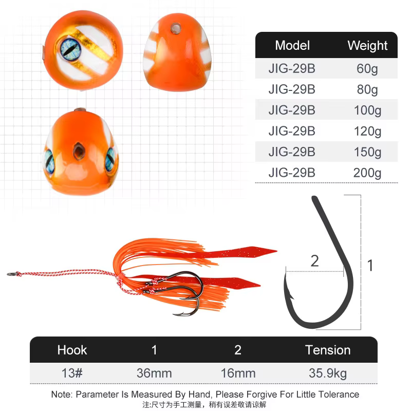 J29 Jig Head Pargo para pesca de lubina en mar invernal - imagen 2