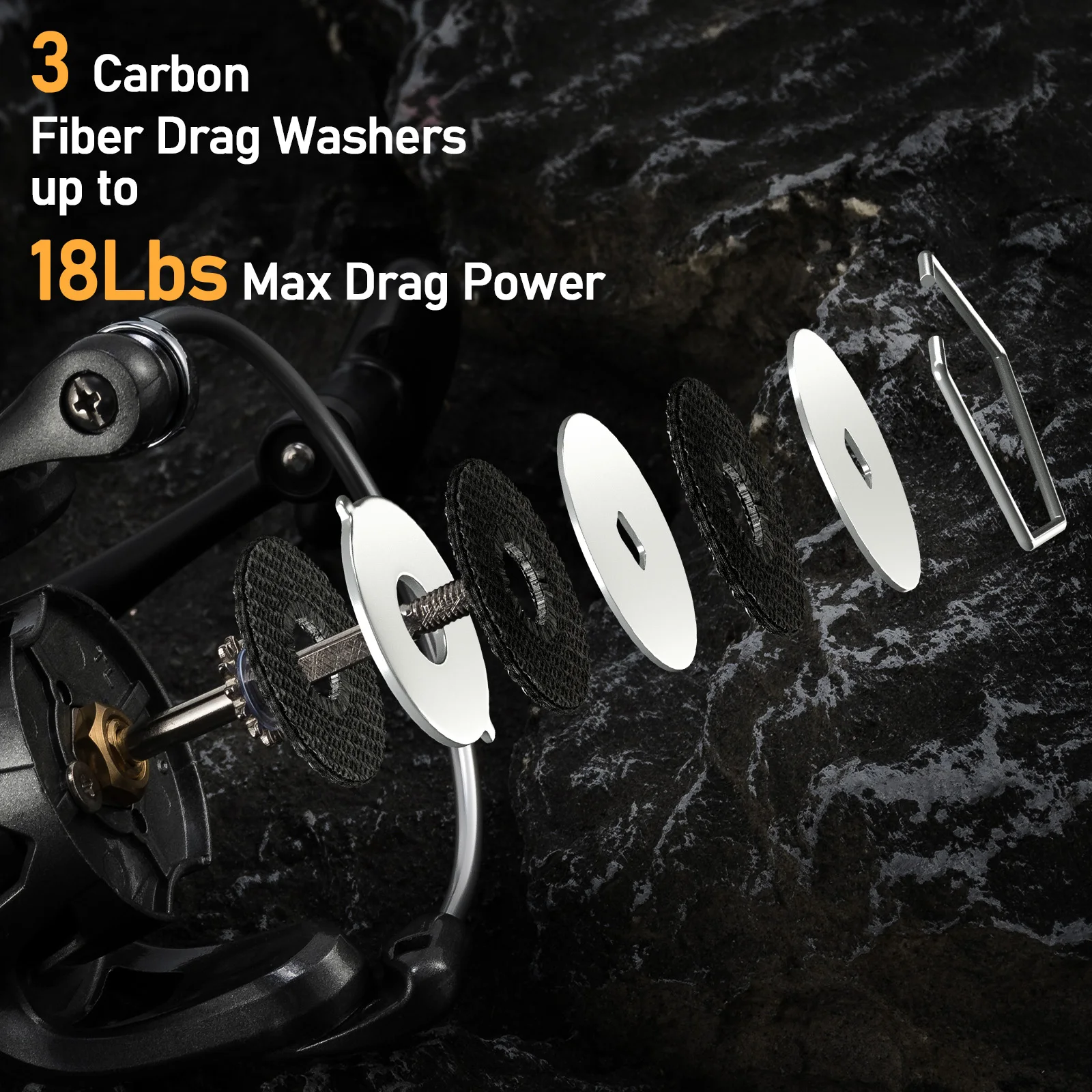Carrete de pesca giratorio ligero de grafito ultra suave - imagen 4
