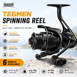 Carrete de Pesca Kingdom Tegmen – Freno Potente para Pesca Deportiva