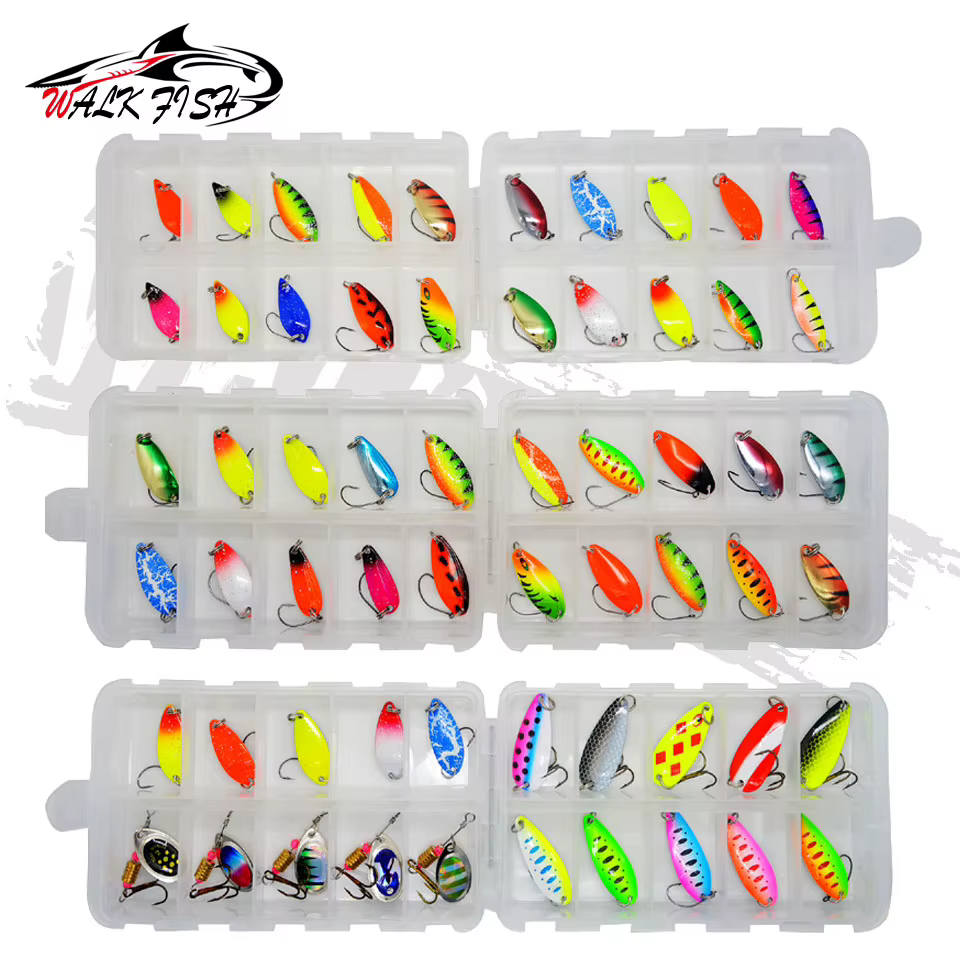 Cuchara Walk Fish metálica con lentejuelas para spinning invierno - imagen 3