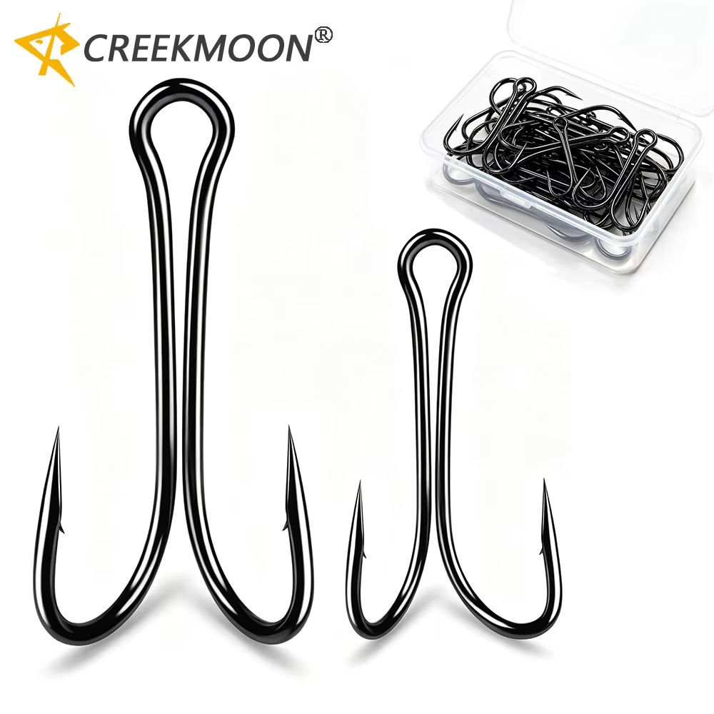 Anzuelos dobles con púas para pesca marina – Acero carbono tipo garra para cebo blando - imagen 5