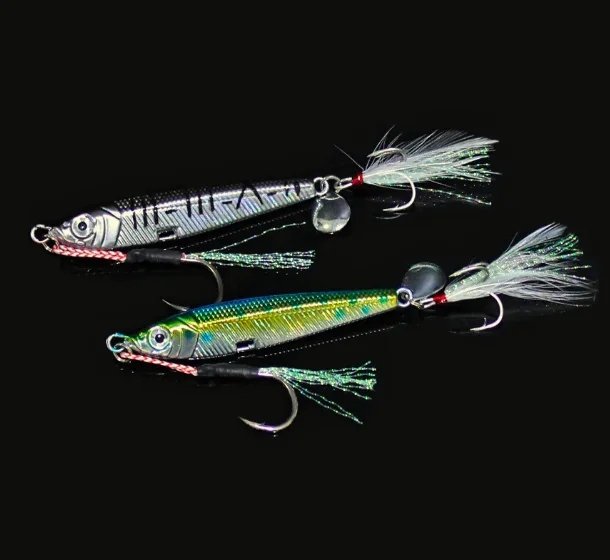 Detalle del jigbait y su acabado para pesca en salobre