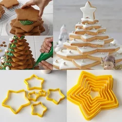 Conjunto moldes cortadores galletas árbol Navidad pentagrama horneado