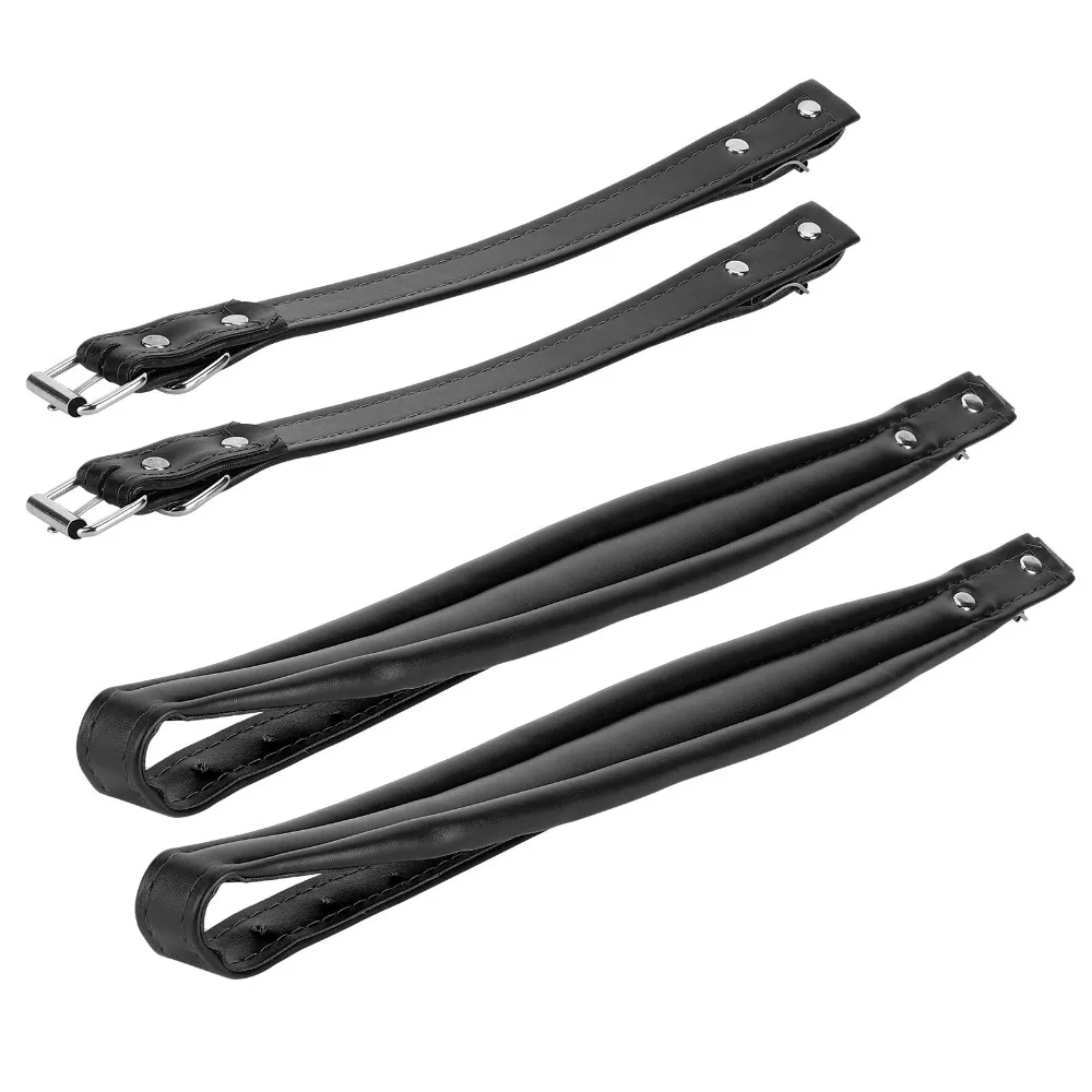 Correa de hombro arnés estilo acordeón de cuero PU negro ajustable - imagen 5