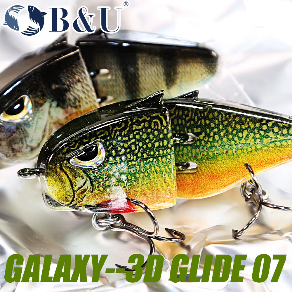 B & U Jerkbait 55mm Glide Bait hundimiento lento para lucio y trucha - imagen 2