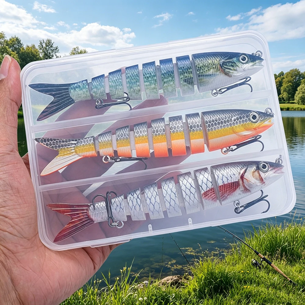 Swimbait multiarticulado biónico hundimiento lento para pesca trucha - imagen 2