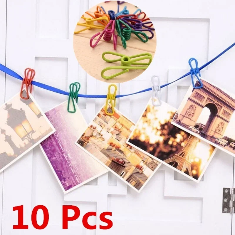 Clips metálicos con recubrimiento de PVC, colores variados