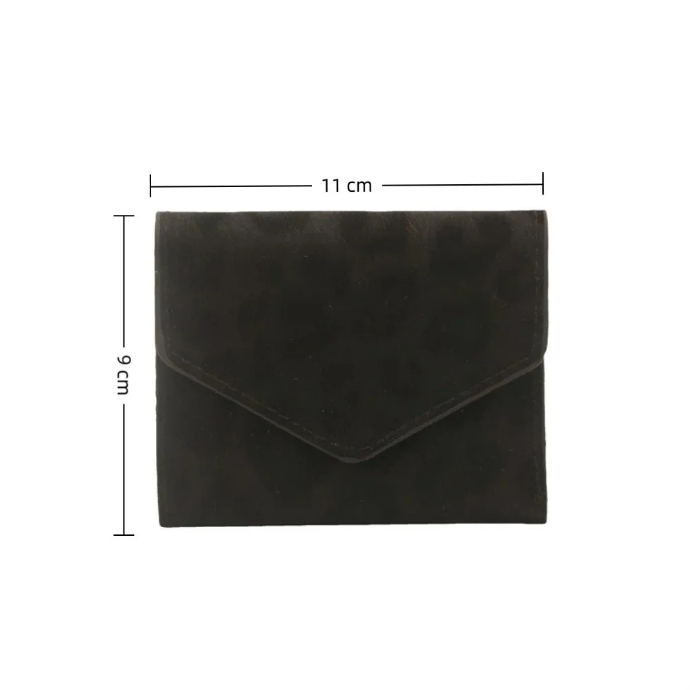 Monedero retro tri-fold con estampado de leopardo
