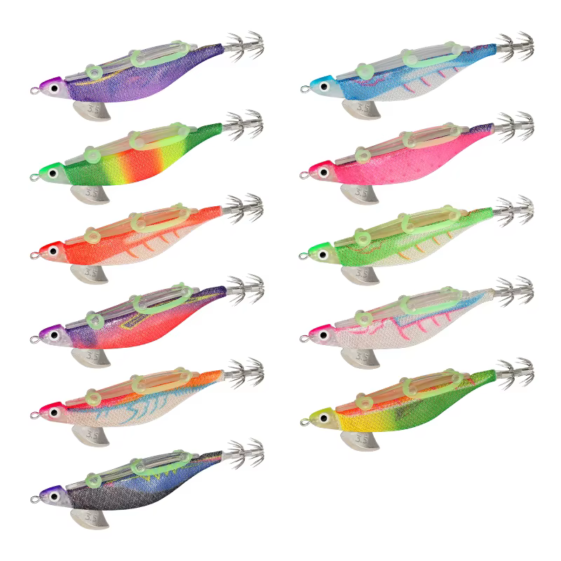 Webfoot Egi - Señuelo de calamar luminoso con anzuelo para pesca - imagen 5