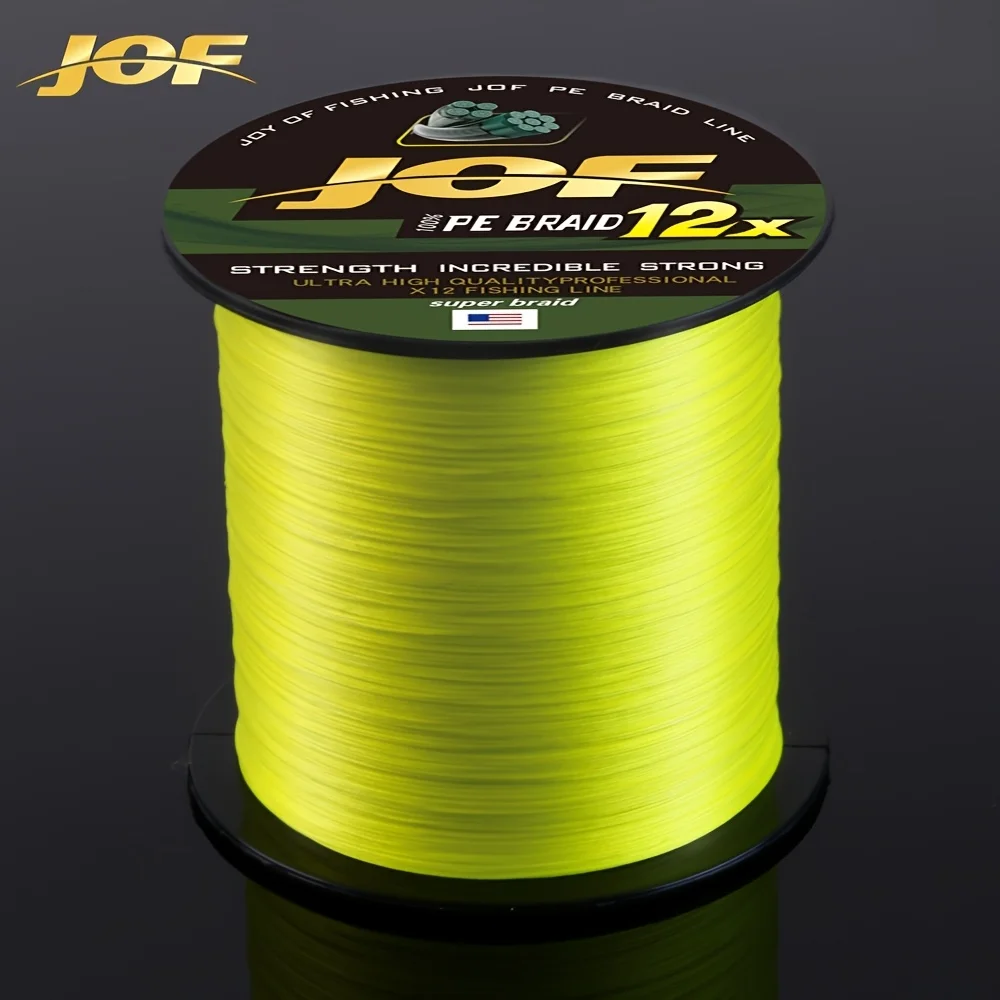 Línea de pesca JOF trenzada de 12 hebras en color verde