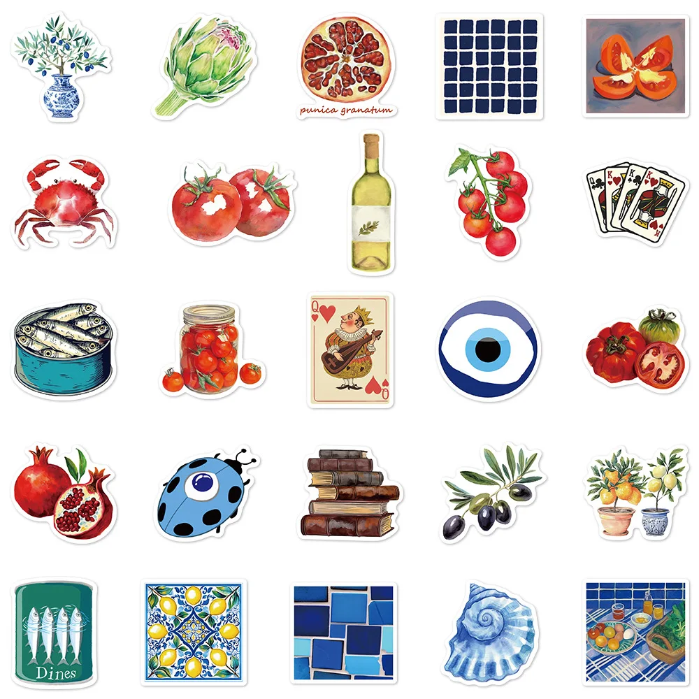 Pegatinas tomate mediterráneo impermeables para portátil y móvil - imagen 2