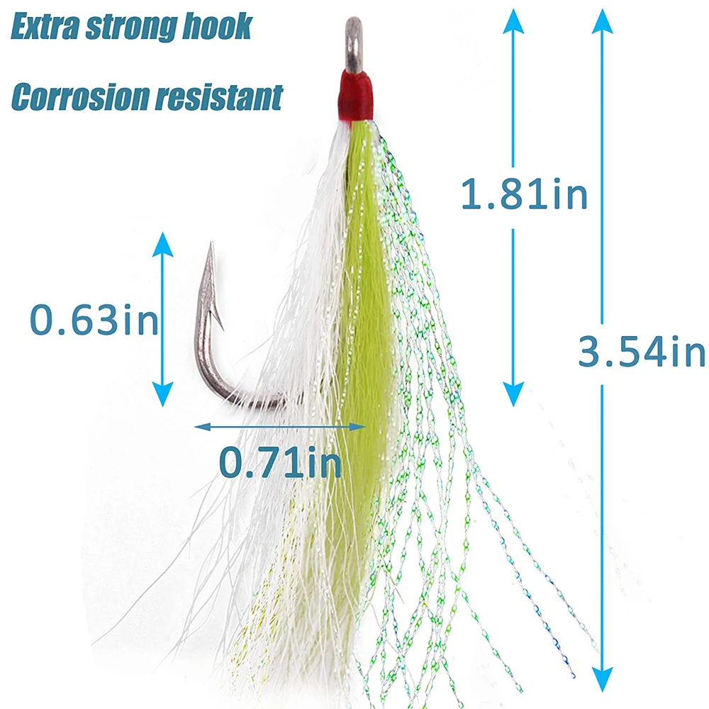 Anzuelo Bucktail acero inoxidable para bagre y lubina - agua salada - imagen 4