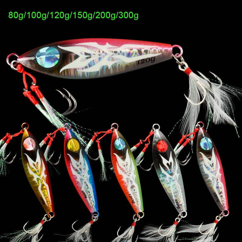 Señuelo Jigging Vertical Luminoso Slow Pitch Metal Sin Orilla - imagen 3