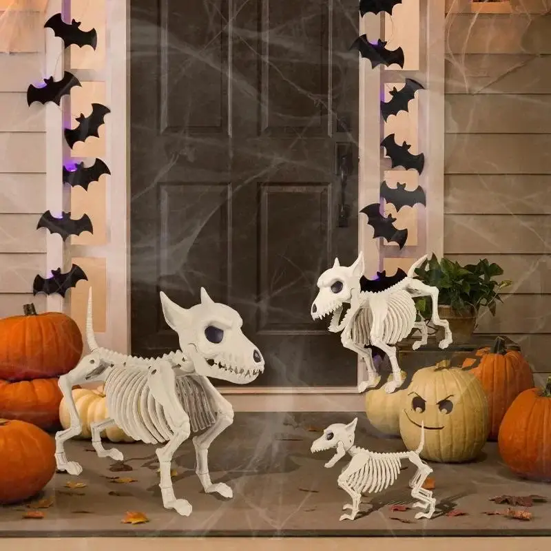 Esqueleto de lobo pequeño para Halloween, decoración interior y exterior - imagen 5