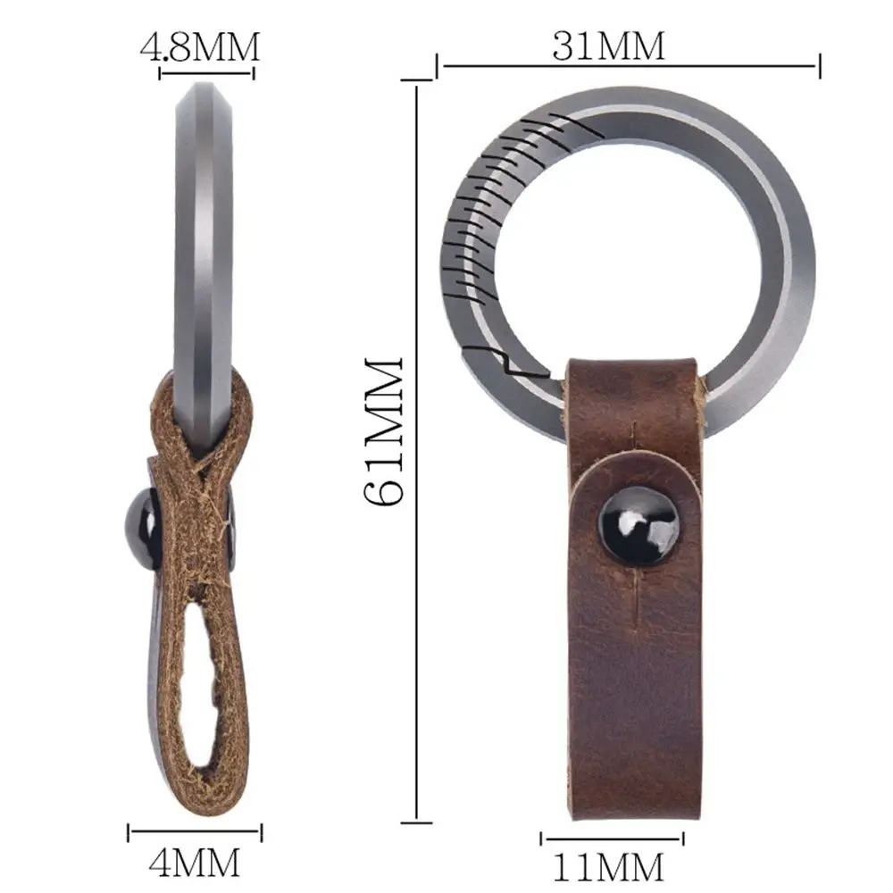 Llaveros de aleación de titanio para hombre con hebilla colgante