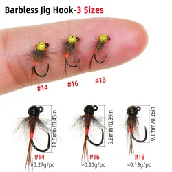 Jig Head sin púas Wifreo para ninfa Euro – Vliegbindset #14-#16
