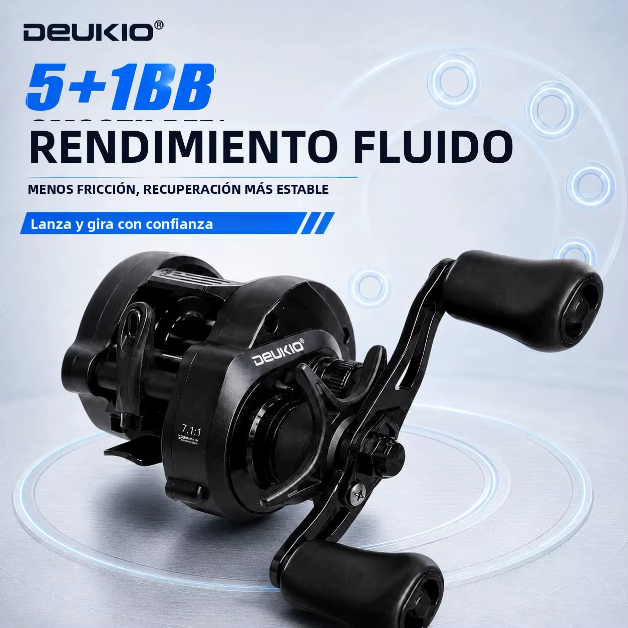 DEUKIO Carrete baitcasting DC ultraligero para agua salada 7,1:1 - imagen 3