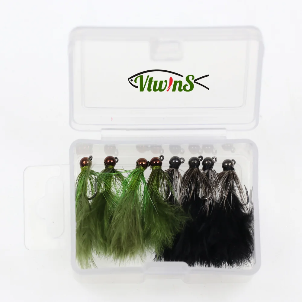 Vtwins Jig Head Streamer con cuentas ranuradas de tungsteno - imagen 4