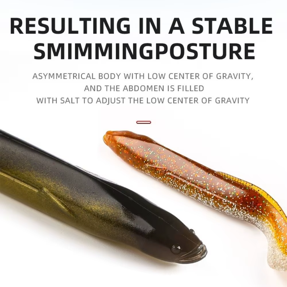 Vinilo cola de pala forma anguila 15 cm – Cebo suave para pesca - imagen 4