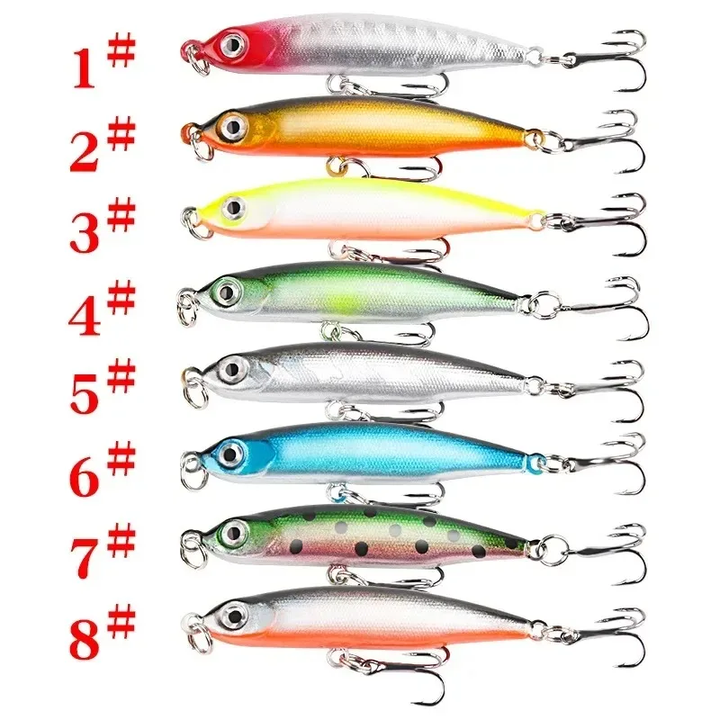 Mini señuelo lápiz ALASICKA 53 mm hundimiento 3D para peces plateados - imagen 5