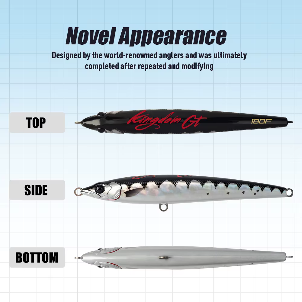 Señuelo Lápiz Topwater Kingdom GT – Flotante para Atún Marino - imagen 2