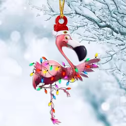 Colgante Acrílico Navideño – Gallo, Ciervo, Flamenco y León