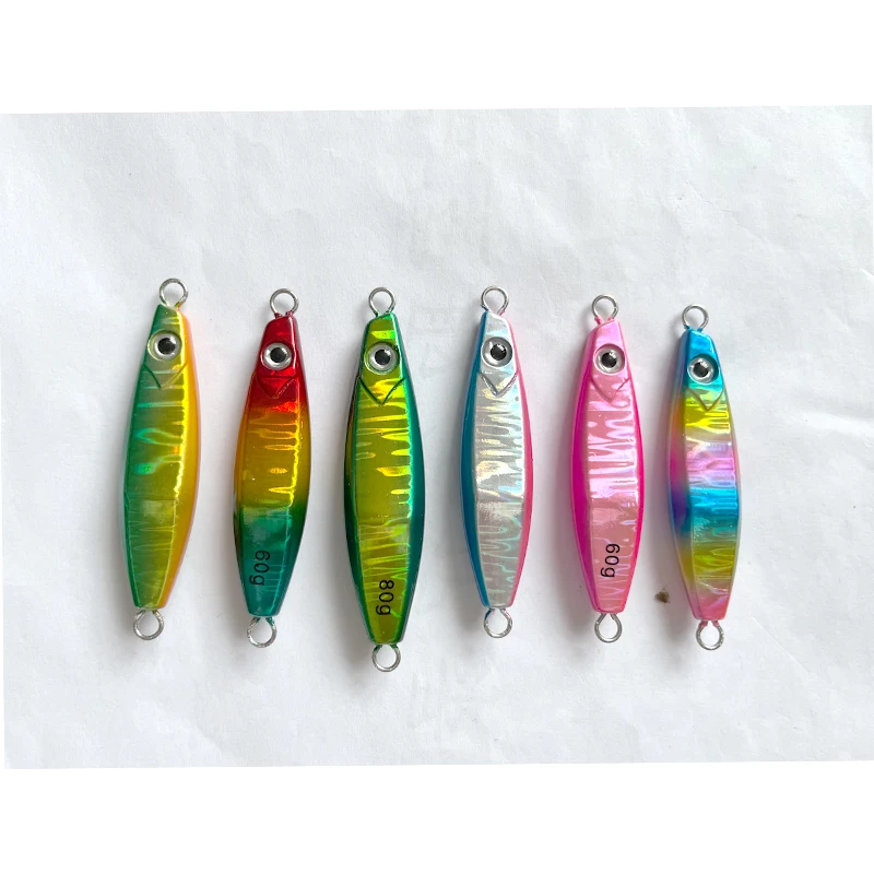 Señuelo jigging marino metálico con ojos 3D y acabado láser - imagen 3