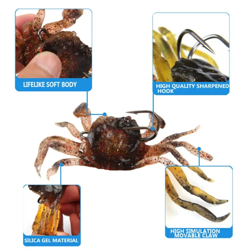 Cebo vinilo de cangrejo biónico con anzuelos para jigging - imagen 3