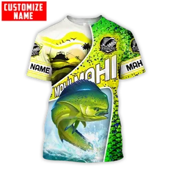Camiseta mahi-mahi personalizada – Estampado 3D escamas de pesca