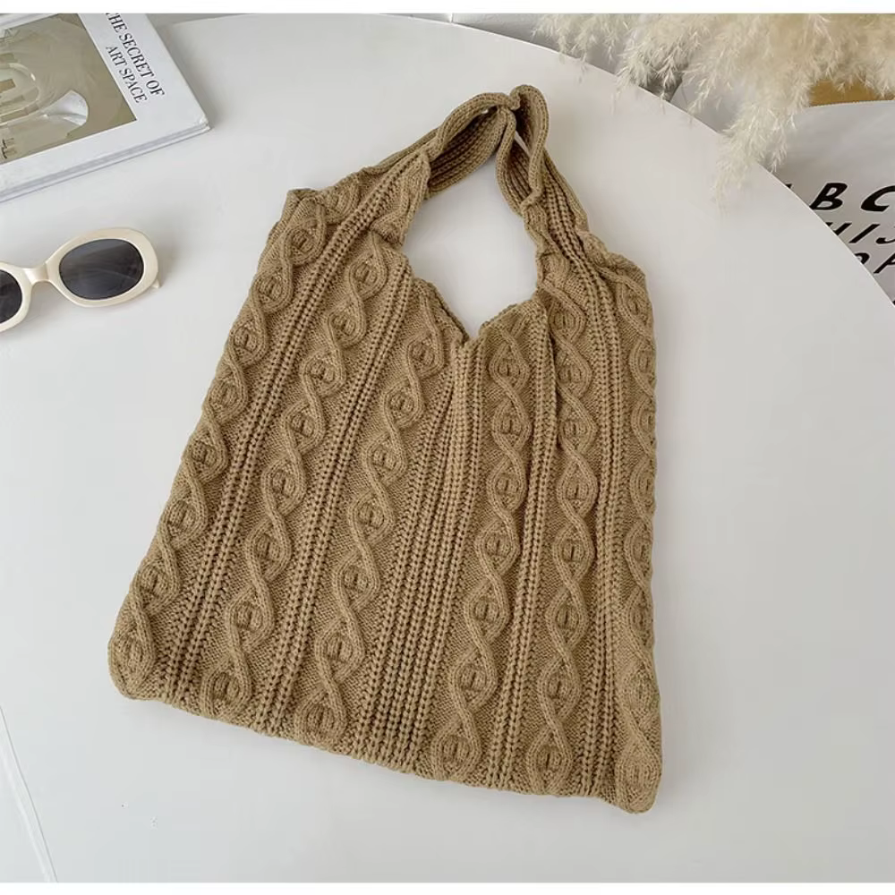Bolso Tote de Ganchillo con Diseño de Trenza para Mujer - imagen 4