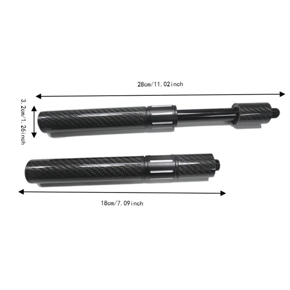 Extensión Telescópica Fibra Carbono para Taco Billar – Acabado Negro - imagen 3