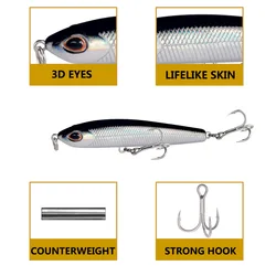 Walkér Topwater para lubina – Señuelo superficie agua salada