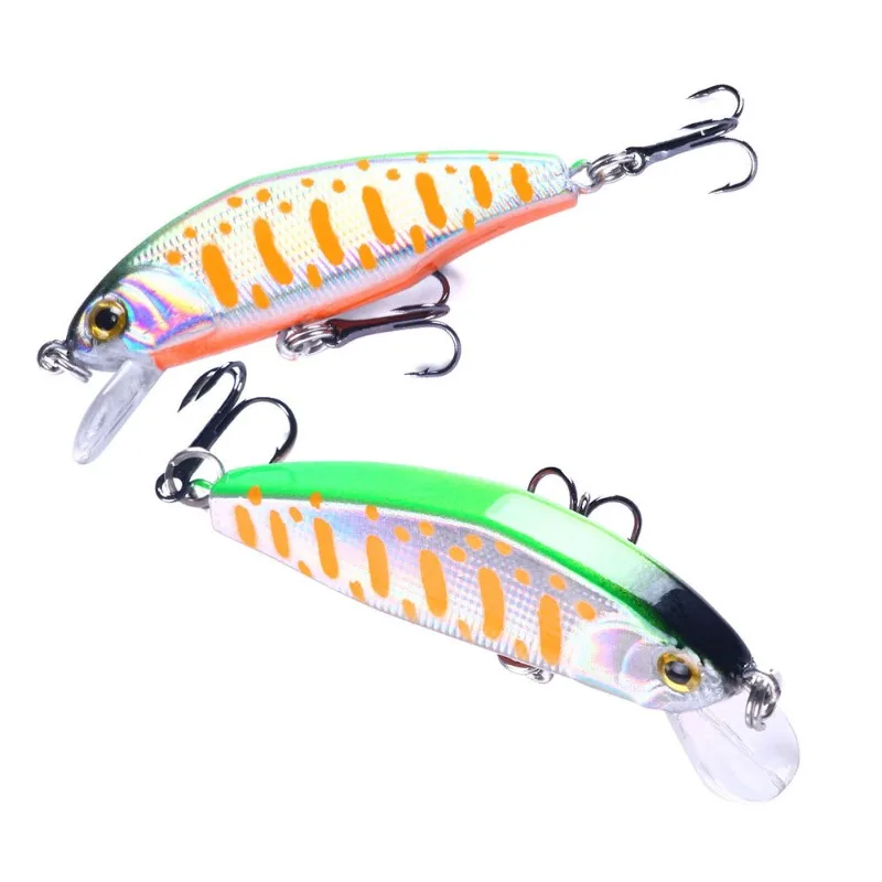 Señuelos duros Micro Minnow hundimiento lento luminosos para trucha