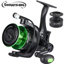 Sougayilang Carrete Giratorio de Aluminio para Pesca en Agua Salada