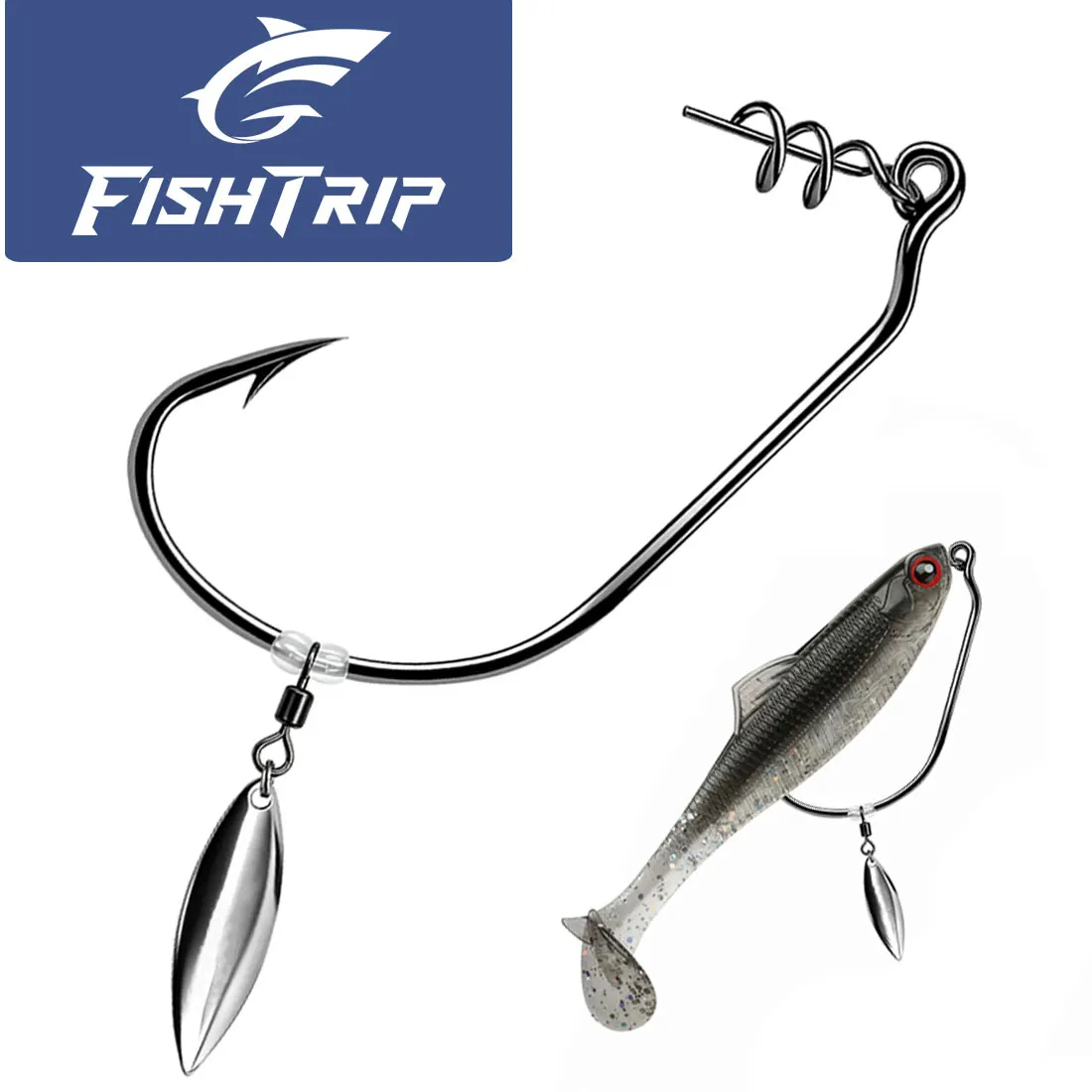 Anzuelos para swimbait FishTrip con cuchilla giratoria y bloqueo