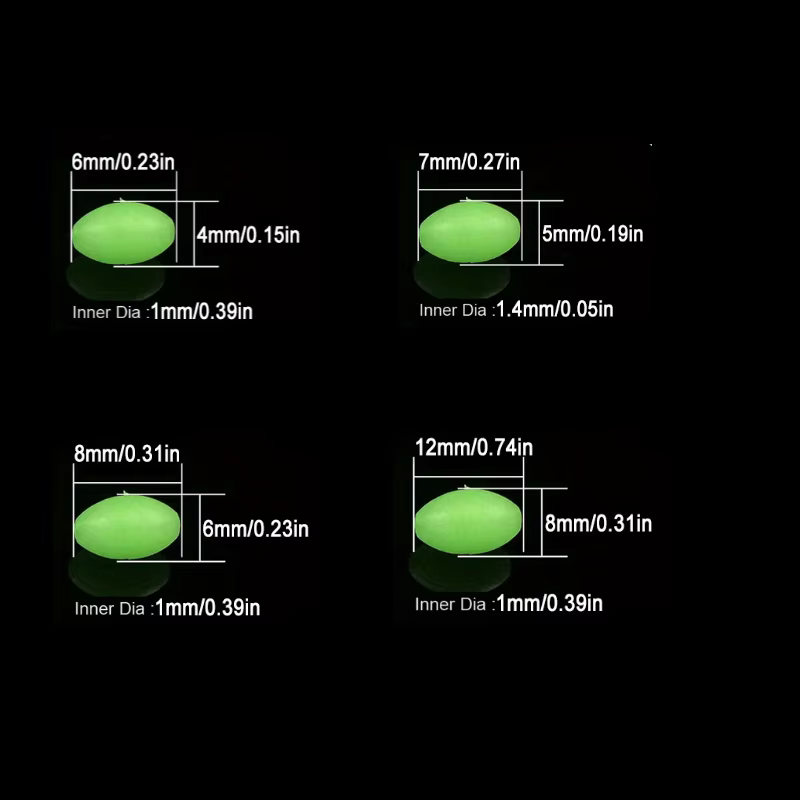 Cuentas Luminosas Ovaladas Flotantes para Aparejos de Pesca Nocturna - imagen 2