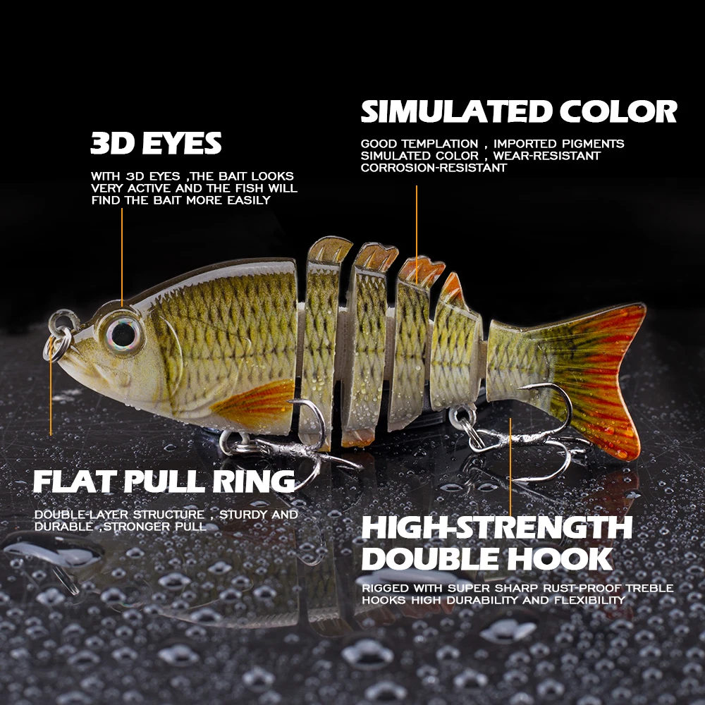 Hanlin Mini Swimbait articulado – Señuelo hundimiento para lucio - imagen 5