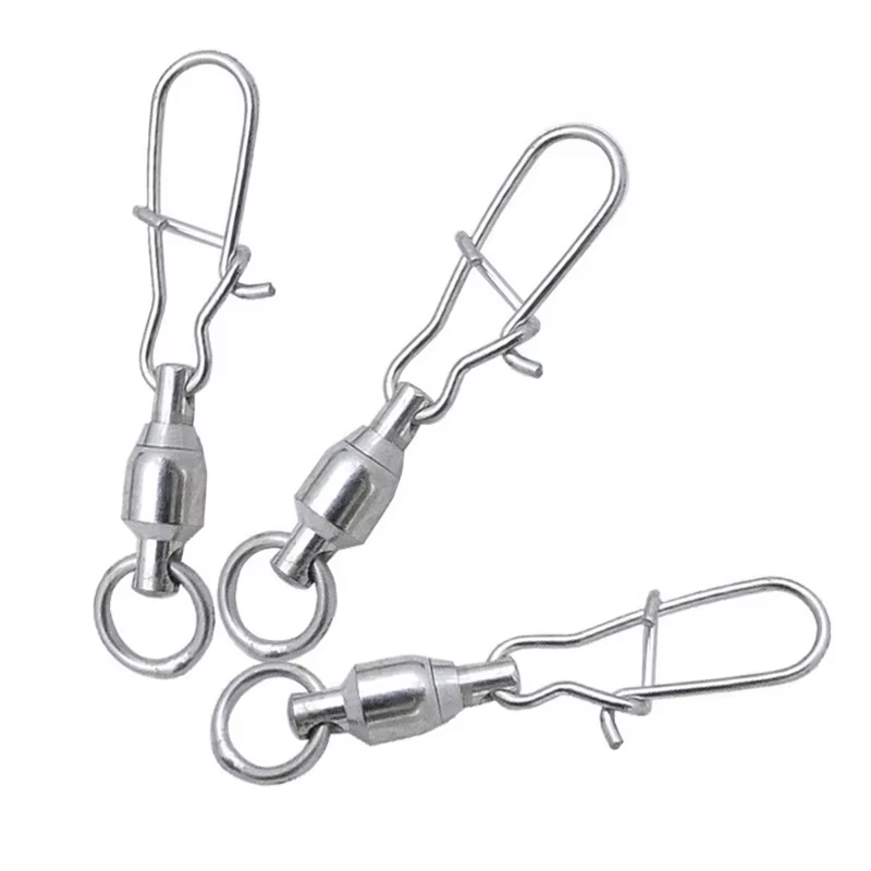 OUTKIT Giratorios de pesca con rodamientos broche plateado, inoxidable - imagen 4