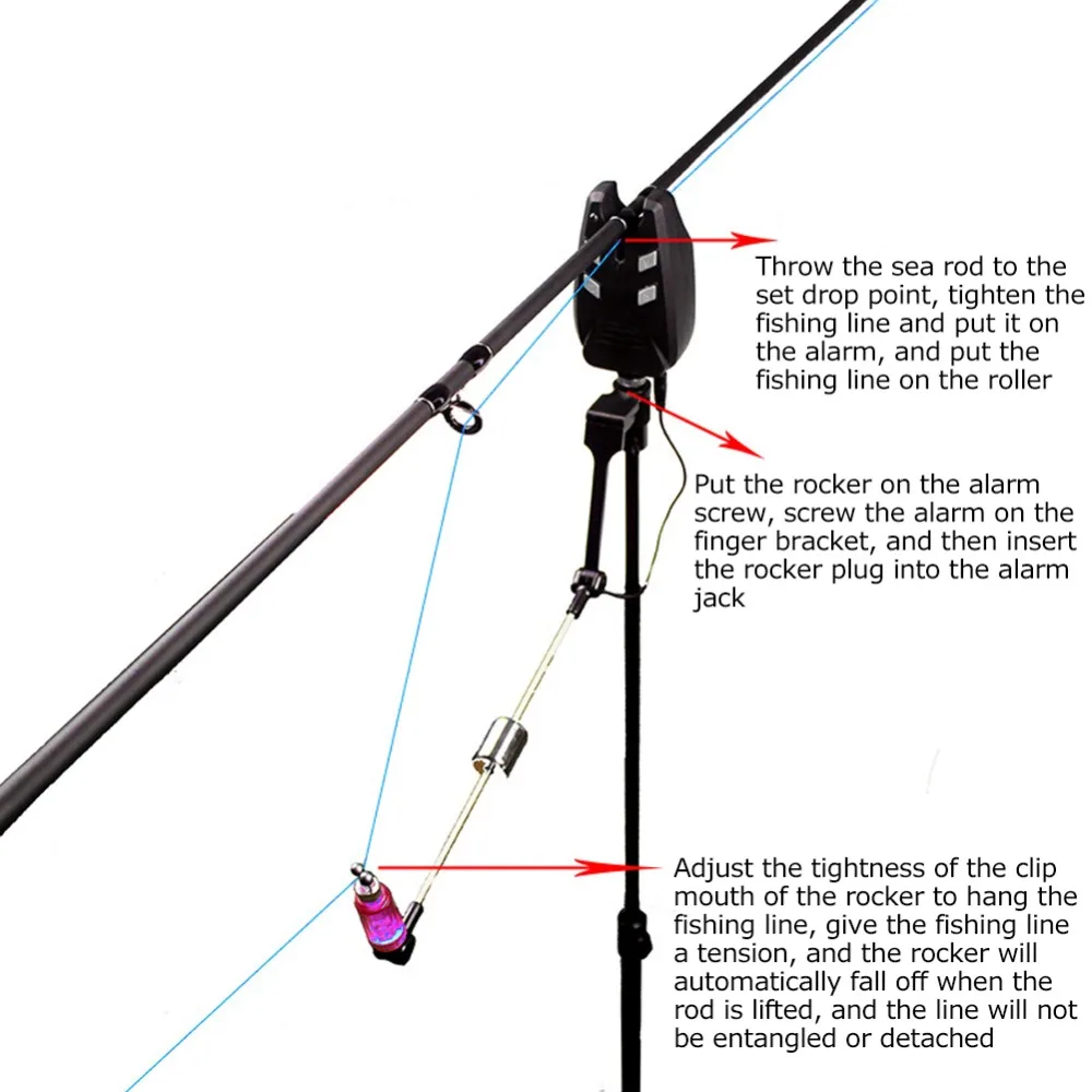 Indicadores de picada iluminados con colgador oscilante para lago - imagen 3