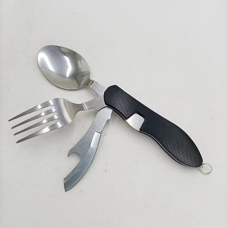 Set Cubertería Plegable Acero Inoxidable para Camping y Pesca - imagen 4