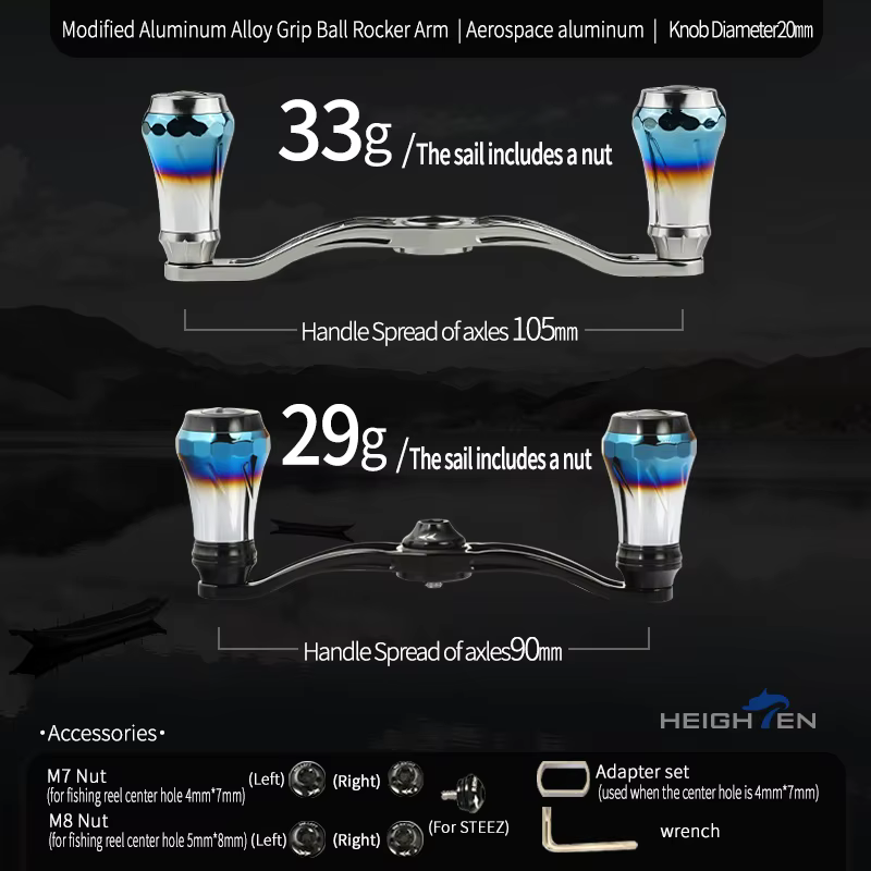Manivela HEIGHTEN baitcasting de aluminio – Shimano/Daiwa - imagen 4