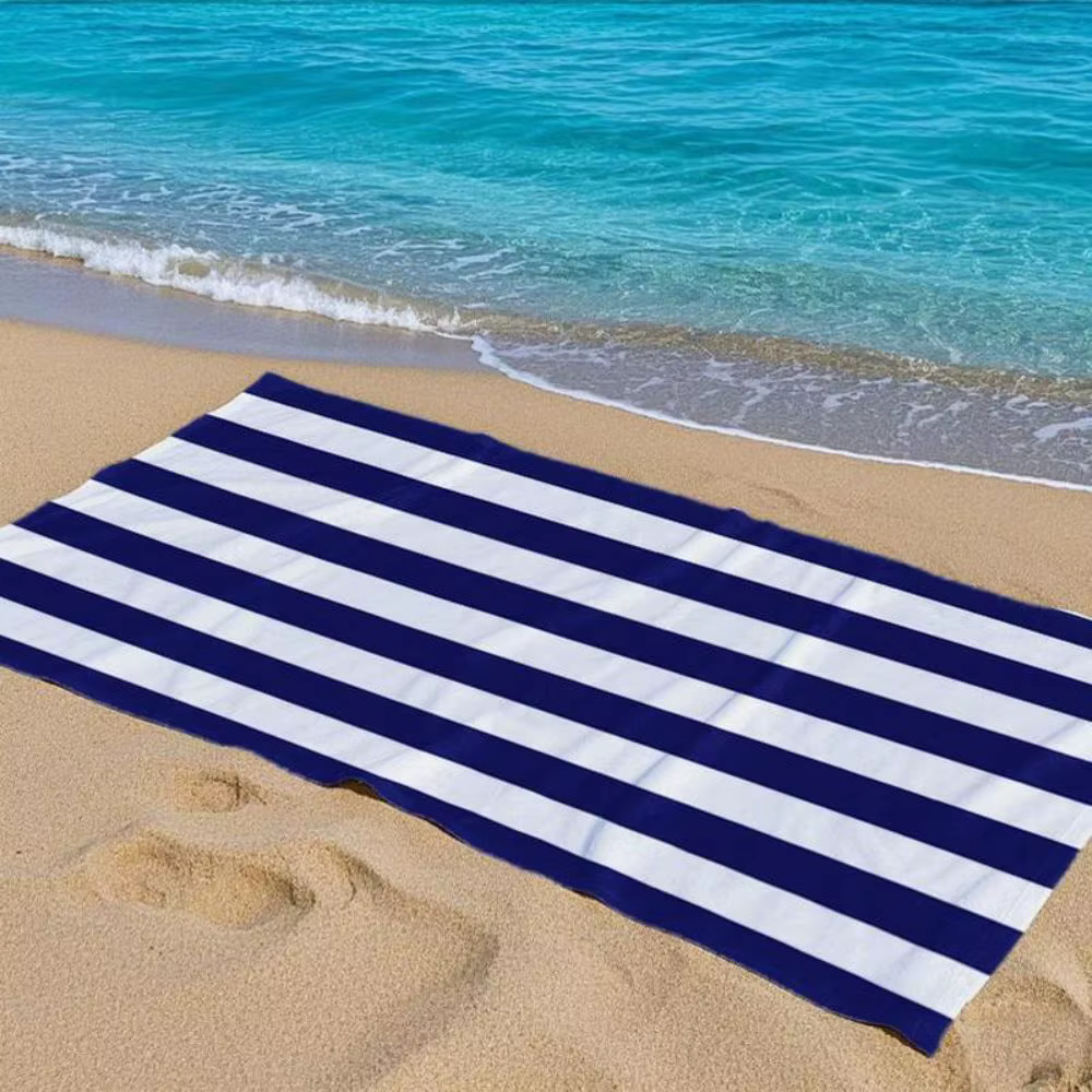 Toalla Microfibra 70x140cm Rayas – Ligera y Absorbente para Playa y Viaje - imagen 2