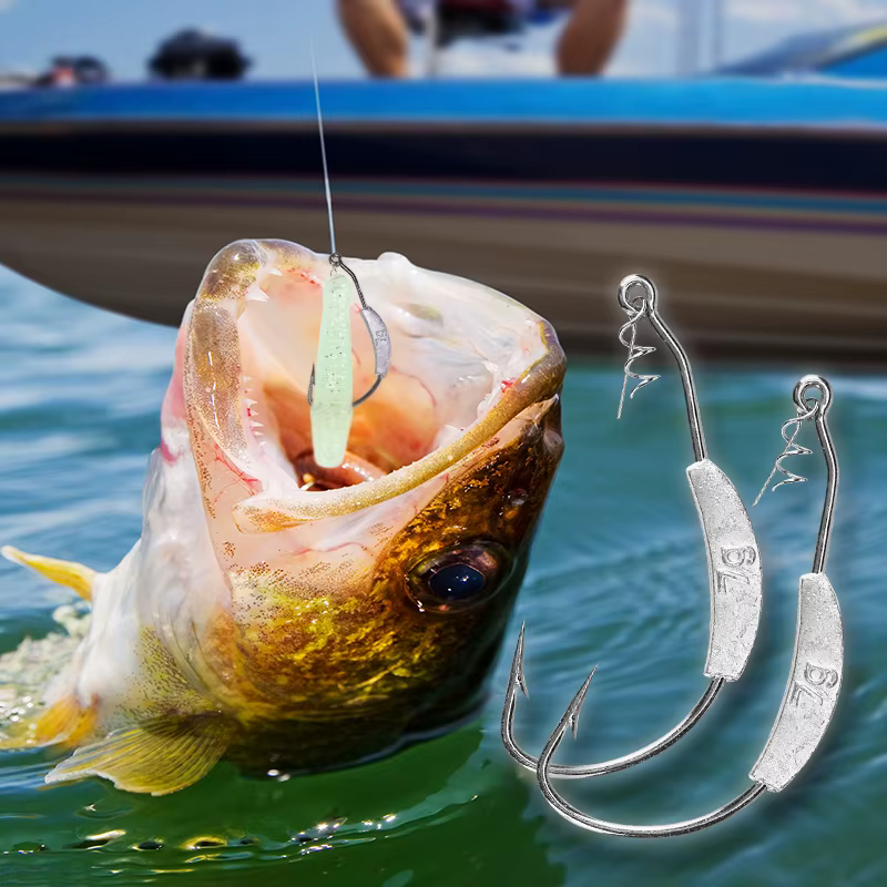 Anzuelos con plomo y tornillo para vinilo – Pesca de lubina - imagen 3