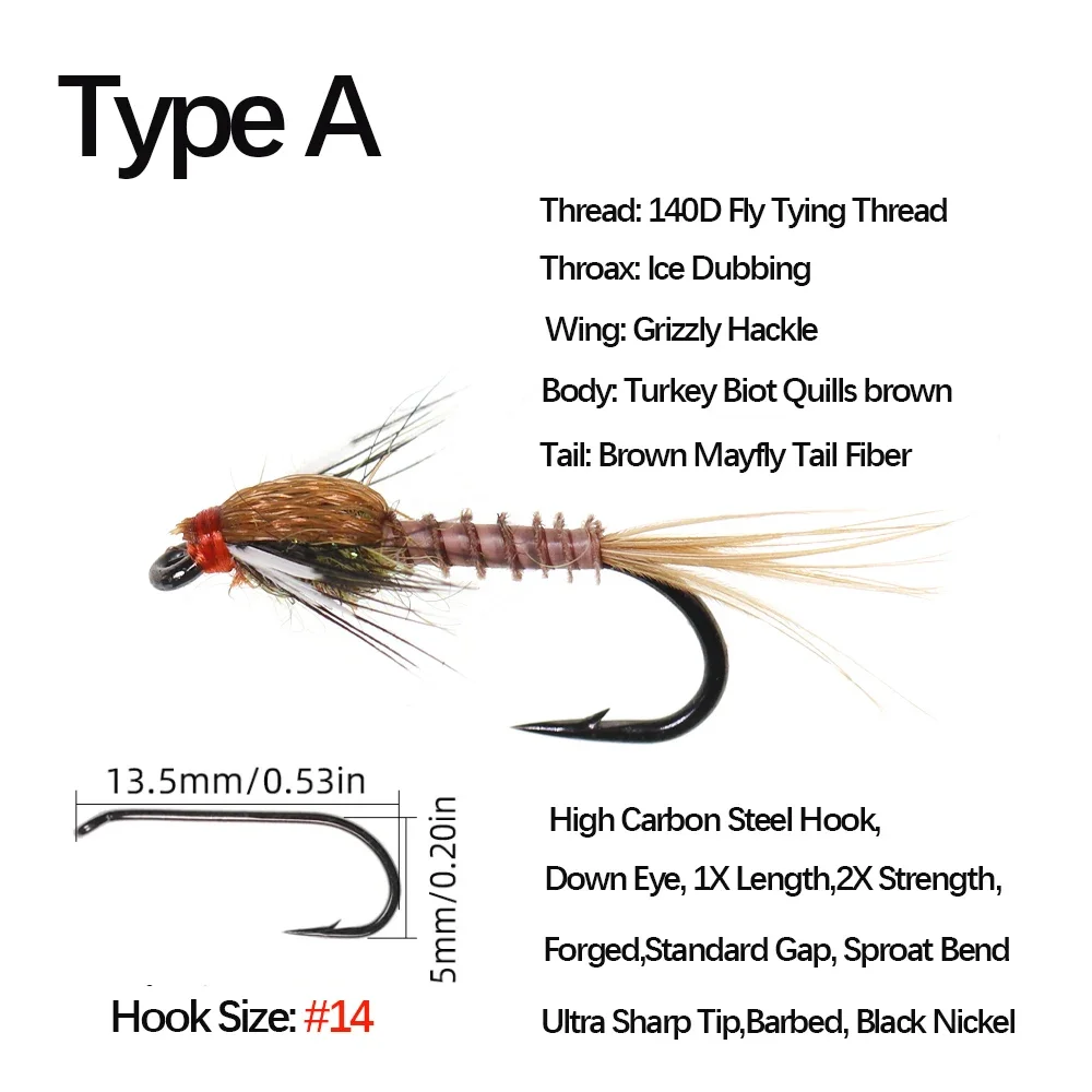 Ninfa Grizzly Hackle para trucha Vtwins: cola de faisán Biot