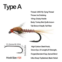 Ninfa Grizzly Hackle para trucha Vtwins: cola de faisán Biot