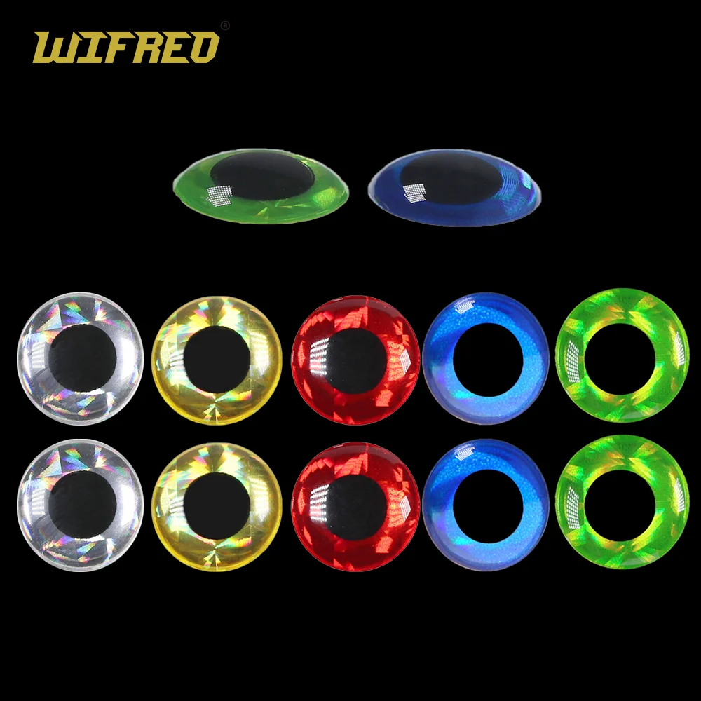 Ojos de pez epoxi holográficos 3D para señuelos Streamer y mosca
