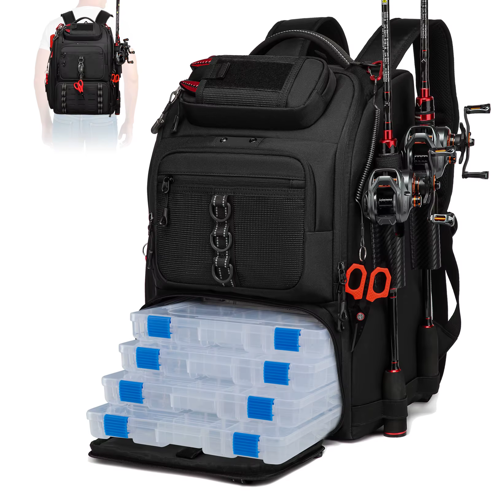 Mochila de Pesca Multifunción para Aparejos
