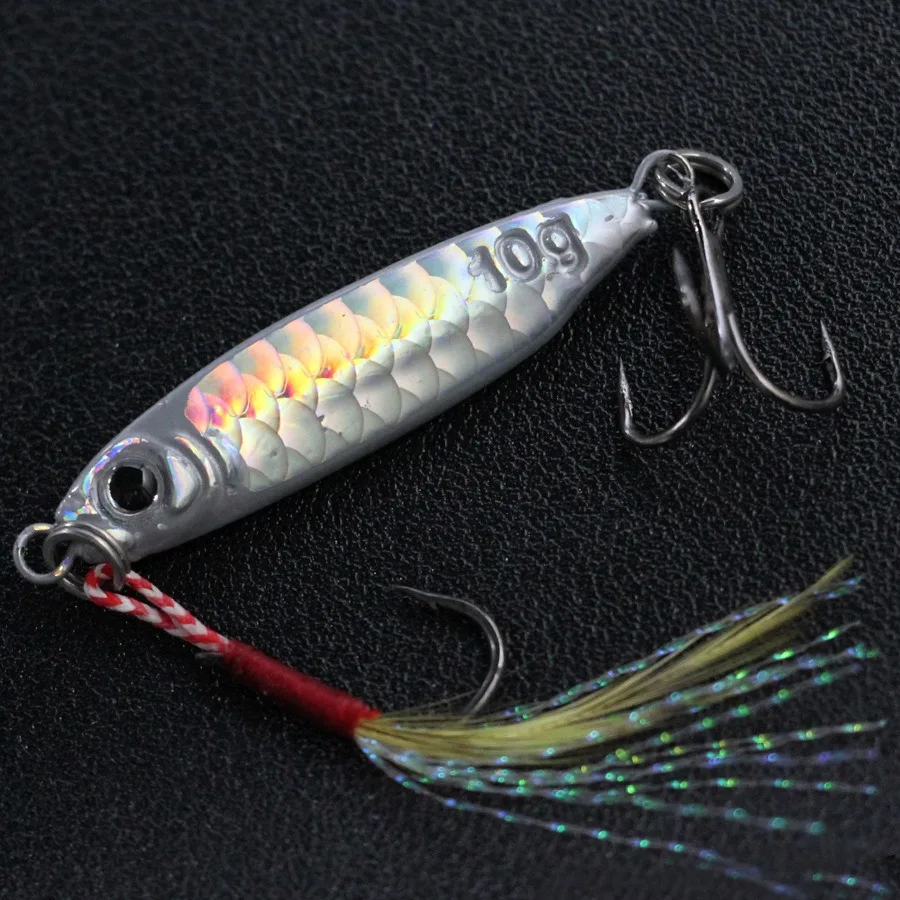Cuchara de jigging metálica para lubina en agua salada de costa