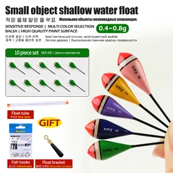 Flotadores de balsa 10 uds + tubo y ganchos – Pesca en agua dulce